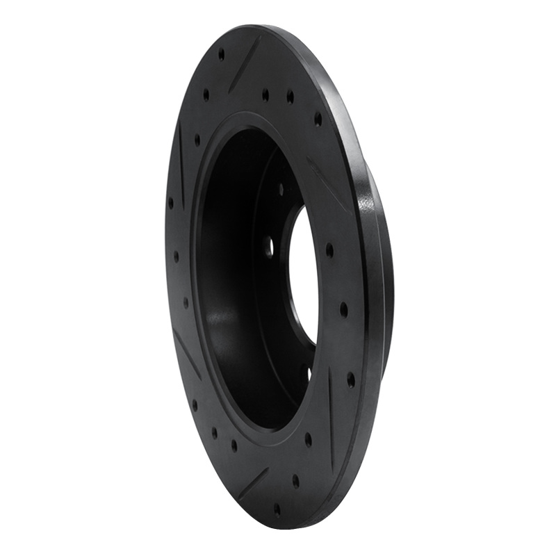 Hyundai Tiburon Brake Rotor (1) - Rear Right - R1 Concepts - Drilled & Slotted - Black - `97-`06